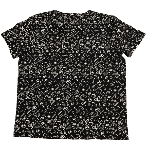 Black tee AOP Mystical Alien 👽 Snake Magic LOST Skull t-shirt Moon 🧿 Evil Eye - Picture 2 of 8